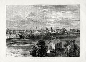 Melbourne şehrinin görünümü, Victoria, Avustralya, 1877 by Unbekannt