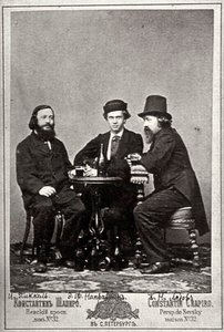 Kemancı Johann Pickel, besteciler Eduard Nápravník ve Anatoly Lyadov ile, 19. yüzyıl by Unbekannt