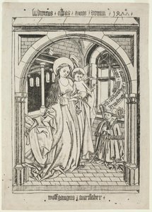 Bakire ve Çocuk, Abbot Ludwig Kneeling, 1400