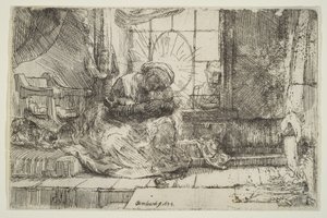 Bakire ve Kedili Çocuk: ve Penceredeki Yusuf, 1654. by Unbekannt