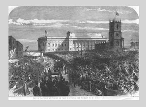Galler Prensi ve Prensesinin Liverpool ziyareti. Georges Hall