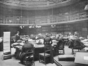 Public Record Office, Chancery Lane, Londra, 1903 ciltlerinde arama yapan ziyaretçiler by Unbekannt