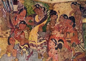 Ajanta Mağaralarından duvar resmi, c480 by Unbekannt