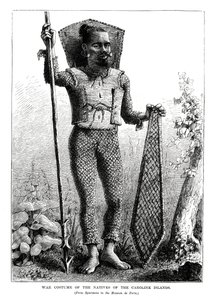 Caroline Adaları Yerlilerinin Savaş Kostümü, Orta Pasifik Okyanusu, 1877 by Unbekannt