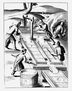 Altın çıkarmak için cevher yıkama, 1683 by Unbekannt