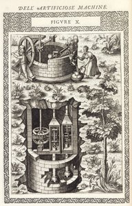 Bir kuyudan su çıkarmak için Su Temini ve Arıtma Makinesi by Unbekannt