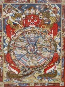 Yaşam çarkı veya Samsara çarkı (Mandala). Kopan Manastırı, Bhaktapur, Nepal by Unbekannt