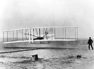 Wilbur ve Orville Wright ve ilk motorlu uçuş, Kuzey Karolina, 17 Aralık 1903 by Unbekannt