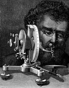 William Wollastons, kristallerin açılarını ölçmek için açı ölçeri yansıtan, 1874 by Unbekannt