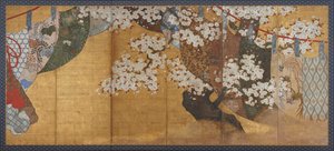 Rüzgarlık ve kiraz ağacı, Edo dönemi, 1615-1868. by Unbekannt