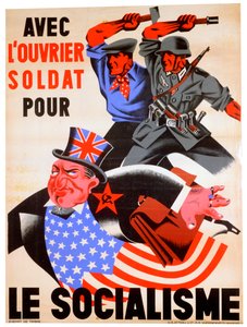 İşçi ve Sosyalizm askeriyle, Belçikalı Nazi yanlısı propaganda afişi, c1941-1944
