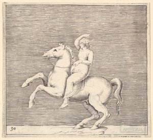 At Yetiştiren Kadın, yayınlanmış ca. 1599-1622. by Unbekannt