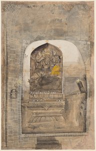Bir lingam içinde Shiva ve Parvati