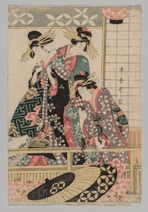 İlkbaharda Sokağa Bakan Yoshiwara Kadınları, 1753-1806. by Unbekannt