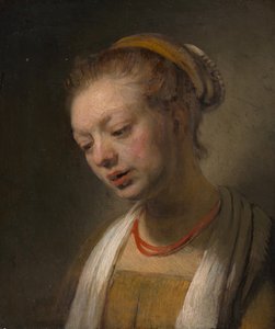 Kırmızı Kolyeli Genç Kadın, yak. 1645. by Unbekannt