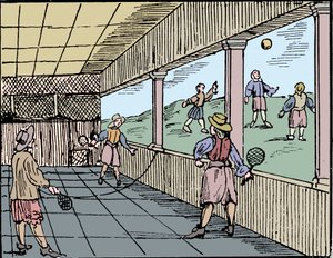 Bir tür tenis oynayan genç erkekler, 16. yüzyıl by Unbekannt