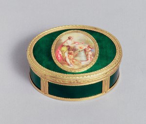 Louis XVI altın ve emaye enfiye kutusu, Pierre-Francois Drais, Paris, 1774