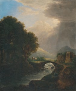 Bir köprü ile romantik manzara by Unbekannt Unbekannt