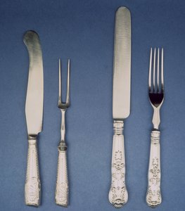 Gümüş bıçak ve çatal, Sheffield, c.1780 ve sonraki sürüm 1835, Atkin ve Oxley tarafından by Unbekannt Unbekannt