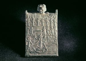00362 Cehennem Plaketi, Mezopotamya'dan Lamashtu, Neo-Asur'a karşı komployu betimliyor, MÖ 1700 dolayları (bronz) by Unbekannt