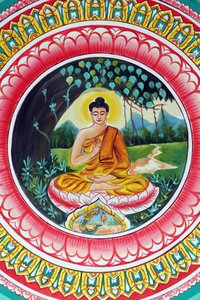 20151029, Vientiane, Laos : Wat Inpeng Budist tapınağı. Shakyamuni Buddha