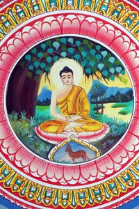 20151029, Vientiane, Laos : Wat Inpeng Budist tapınağı. Shakyamuni Buddha