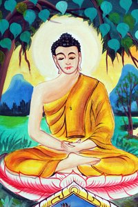 20151029, Vientiane, Laos : Wat Inpeng Budist tapınağı. Shakyamuni Buddha