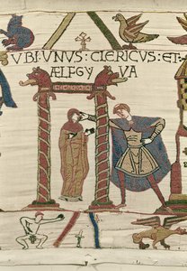 Aelfgyva ve rahip, Bayeux Goblen (keten üzerine yün nakışı) by Unbekannt