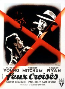 Robert Young Robert Mitchum ve Robert Ryan 1947 ile Edward dMytryk tarafından Crossfire film afişi by Unbekannt