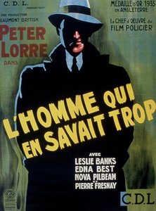 Peter Lorre ile AlFredhitchCock tarafından yönetilen KAWAN ÇOK MECH film afişi 1934 by Unbekannt