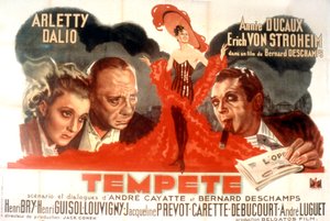 Arletty Marcel Dalio Annie Ducaux ve Erich Von Stroheim 1940 ile Tempete de BernardDeschamps filminin afişi by Unbekannt