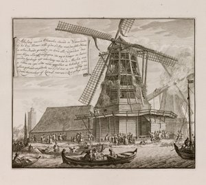 Bir petrol fabrikasında çıkan yangının ardından, Waterland, Hollanda by Unbekannt