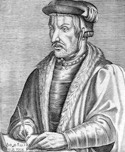 Agrippa von Nettesheim Heinrich Cornelius olarak da bilinir (1486-1535) Alman hekim, ilahiyatçı ve filozof, gravür by Unbekannter Künstler
