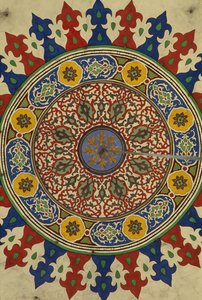 Al-Adiliyah medresesi, kubbe, dekorasyon (fotoğraf) by Hippolyte Lalaise Devéria