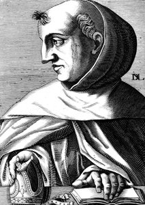 Albert Magnus (1193/1206-1280) Alman Dominiken keşiş, bilim adamı, filozof ve teolog, gravür by Unbekannter Künstler