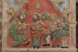 Altarpiece. çok renkli taş. 14. yüzyılın ikinci yarısı. Torre de Rialb