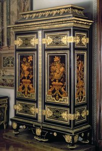 Armoire, kakma süslemeli, Andre Charles Boulle (1642-1732), Paris, 17. yüzyıl sonu (abanoz ve bronz) by Unbekannt