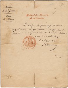 Paris Komünü altında Gustave Paul Cluseret savaşına delegenin imzalı mektubu. karartmak 10,7x6,8 cm 1871 by Unbekannt