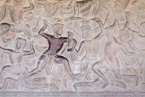 Angkor wat, Kamboçya'nın doğu galerisindeki kabartmalar by Unbekannter Künstler
