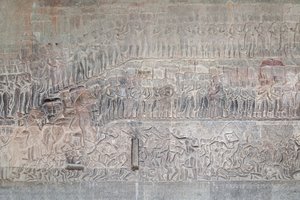 Angkor wat, Kamboçya'nın güney galerisindeki kabartmalar by Unbekannter Künstler