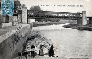 Brittany, Ille et Vilaine (35), Redon: demiryolu köprüsü - 1904 tarihli kartpostal by Unbekannt