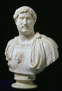 İmparator Hadrian Büstü (Publius Aelius Hadrianus) (76-138), MS 130 civarı (mermer) by Unbekannt