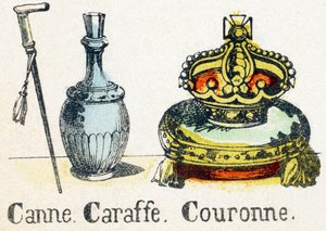 C - Canne Caraffe Couronne - Alfabe - çocuk eğlencesi - Görüntü epinal, popüler seri c.1890 (illüstrasyon) by Unbekannt