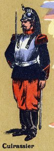 Asker üniformalı Cuirassier. Resimli alfabe. Görüntüler 20. yüzyılın başında Jarville-Nancy