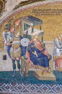Vali Quirinius'un vergi kaydı mahallinde detayı, Kariye Kilisesi, İstanbul, Türkiye by Unbekannter Künstler