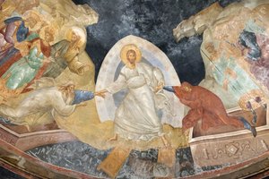 Anastasis freskinin detayı, Chora, Parekklesion'daki Aziz Kurtarıcı kilisesi