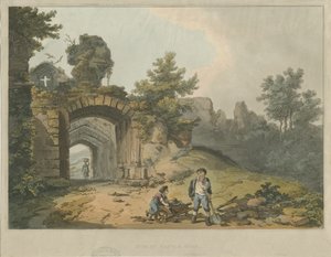 Dudley Castle - The Keep: renkli aquatint gravür ve [?19th Century] by Unbekannt