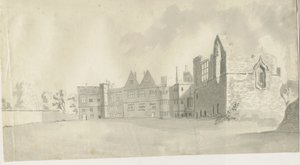 Dudley Castle - The Keep: sepya yıkama çizimi, nd [c 1790] by Unbekannt