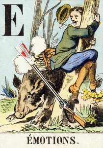 E : Duygular - Avcılık Alfabesi, c.1890 (gravür) by Unbekannt