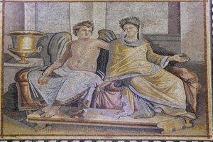 Eros ve Psyche, Zeugma'dan mozaik, Zeugma Mozaik Müzesi, Gaziantep, Güneydoğu Anadolu Bölgesi, Anadolu, Türkiye, Asya by Unbekannter Künstler